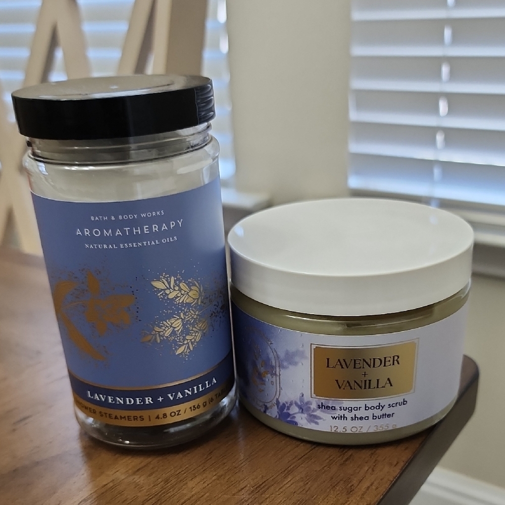 Lavender Vanilla Shower Steamers and Body Scrub